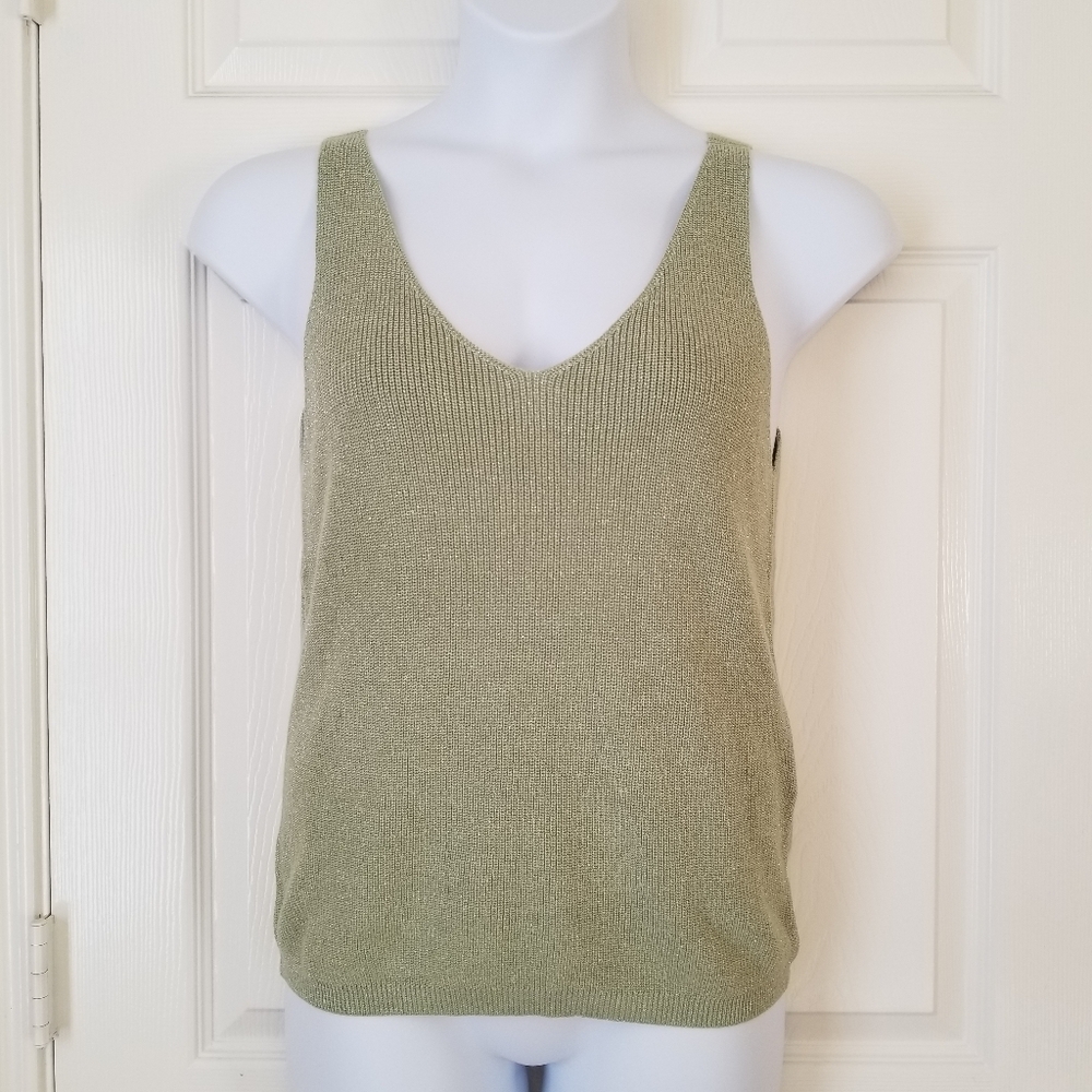 Vero Moda Sage Green Shimmery Knit Top Women's Size XL